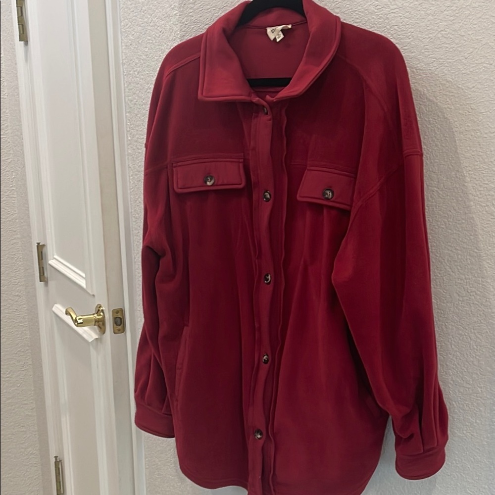 BiBi Red Utility Jacket Oversized Fit